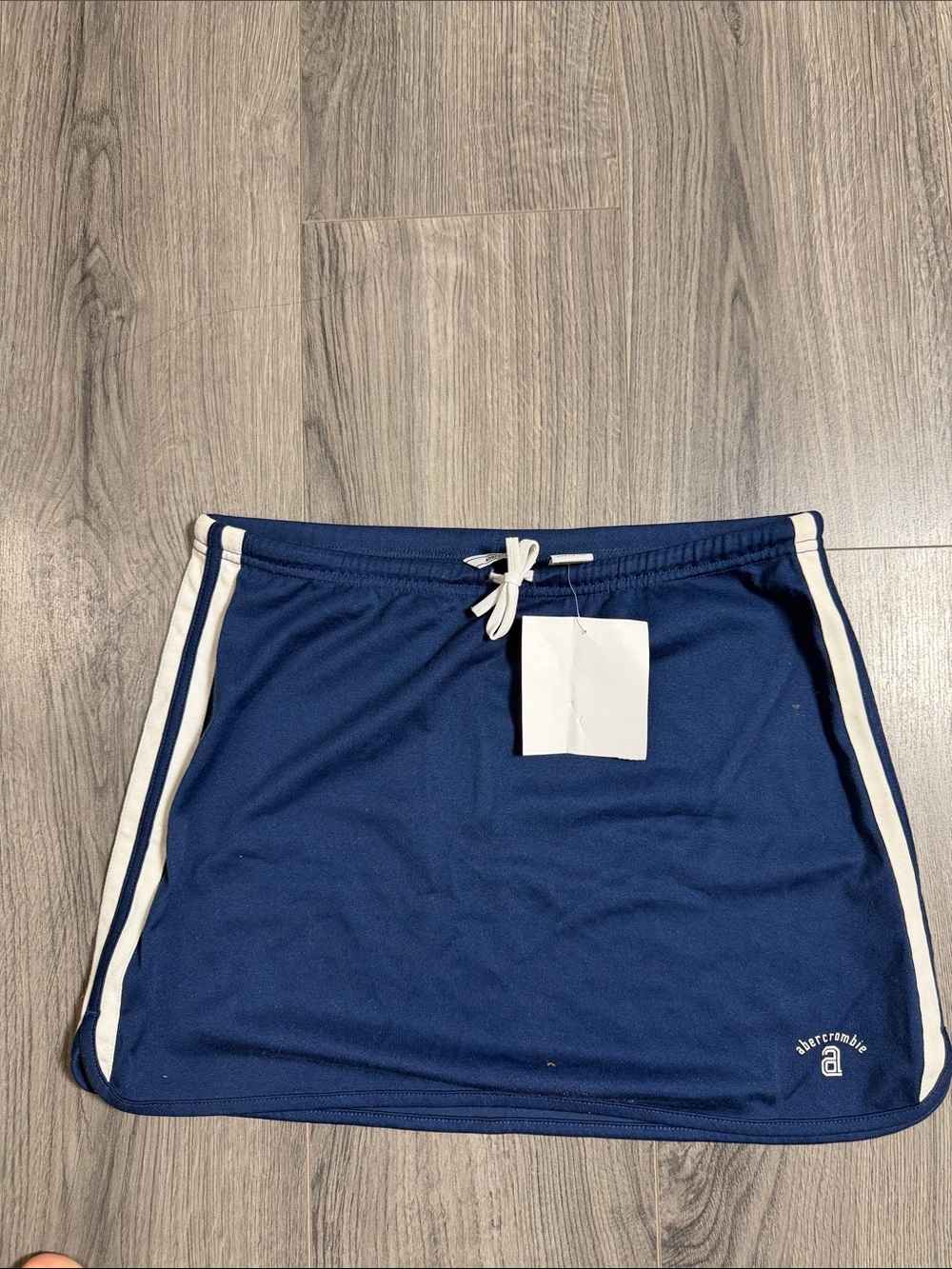 Abercrombie & Fitch Navy Blue Mini Skirt with White Stripes
